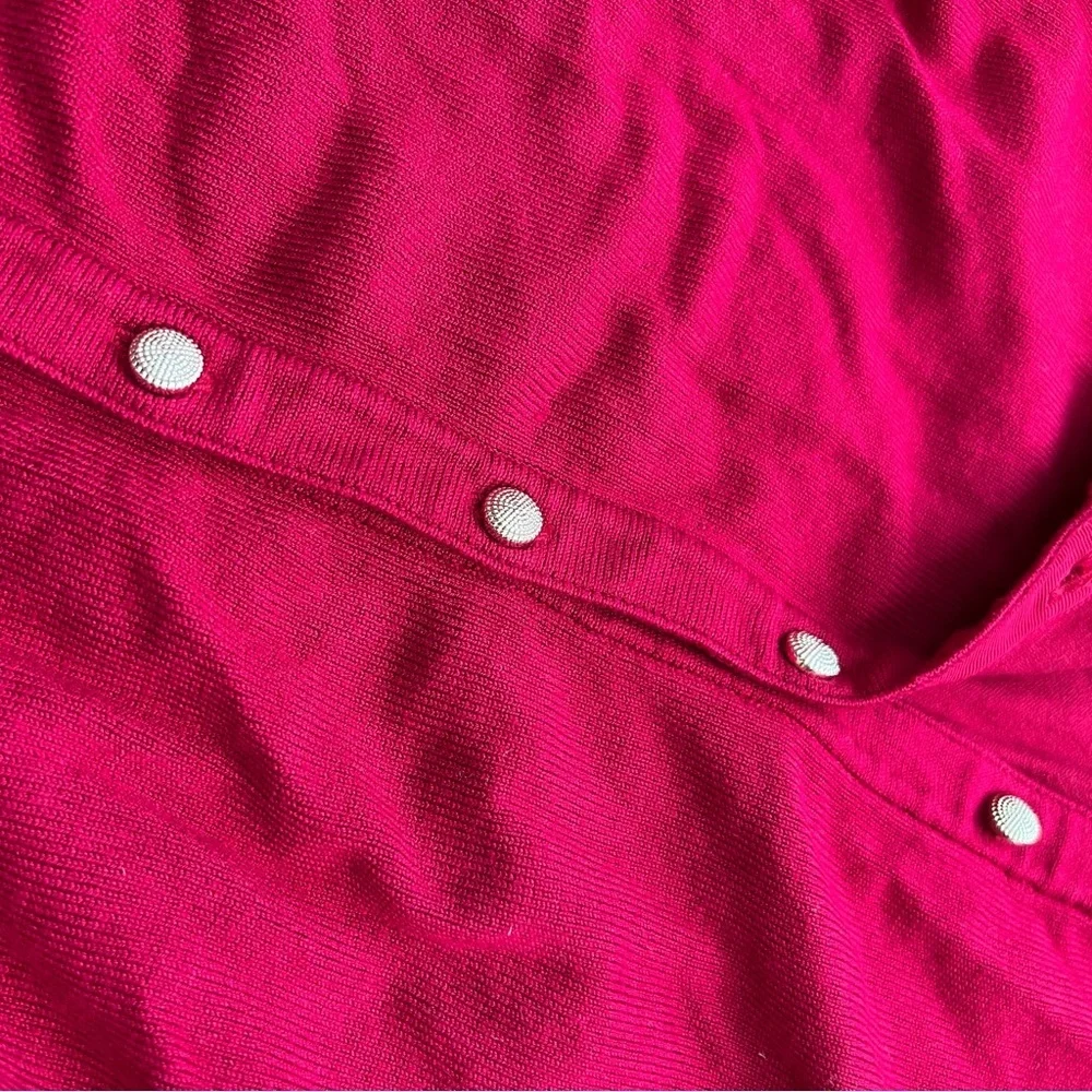 White House Black Market Crimson Hot Bright Pinkish Red Cardigan Medium - Picture 4 of 8